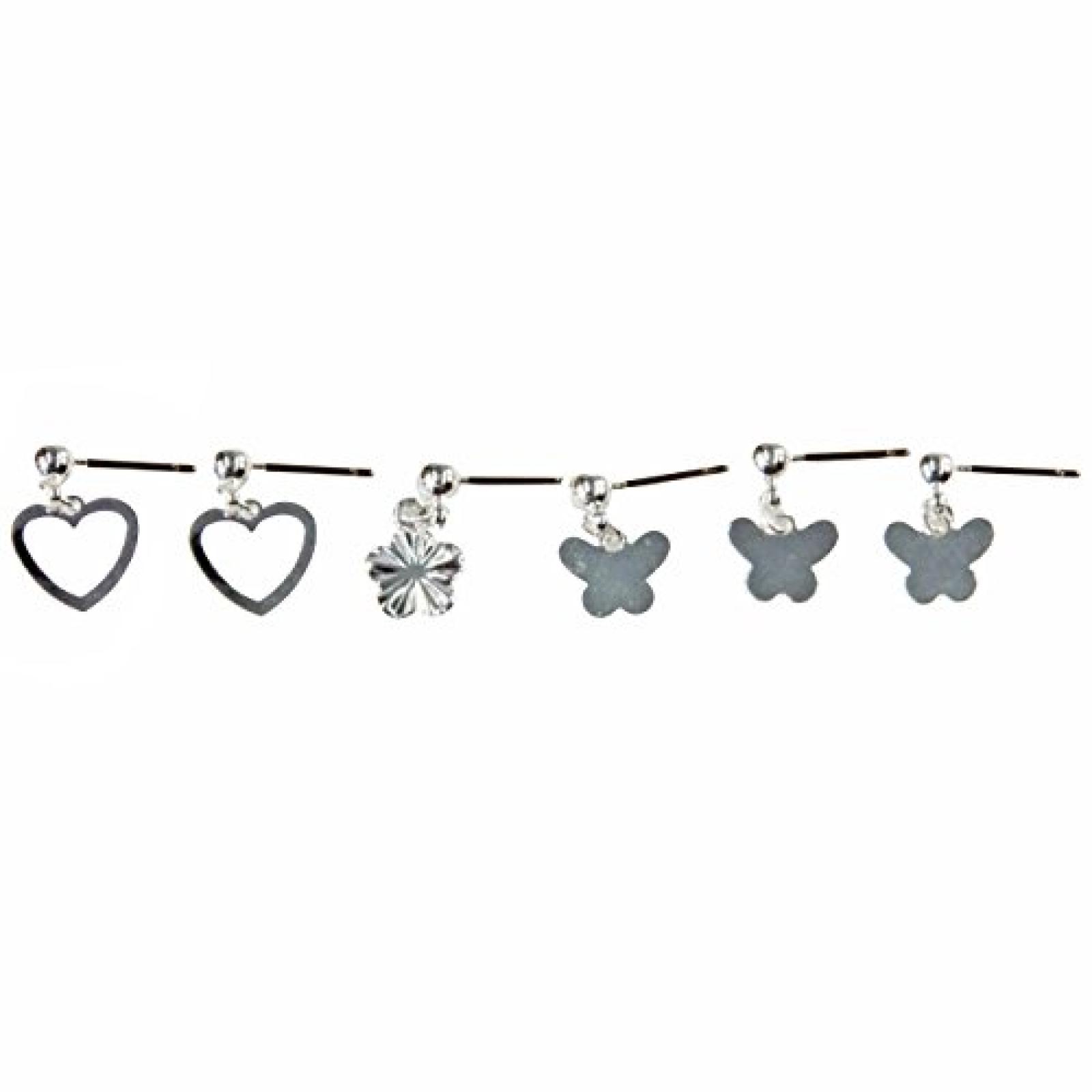 Capelli New York Ohrstecker Set "Spring", 3 Paar Silver, One Size 